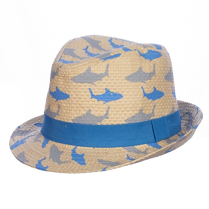 slide 3 of 4, Nolan Originals Toddler Shark Print Fedora - Natural, 1 ct