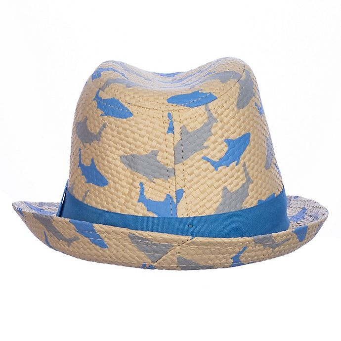 slide 4 of 4, Nolan Originals Toddler Shark Print Fedora - Natural, 1 ct