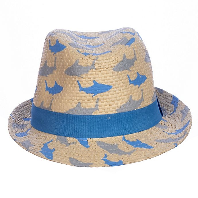 slide 1 of 4, Nolan Originals Toddler Shark Print Fedora - Natural, 1 ct