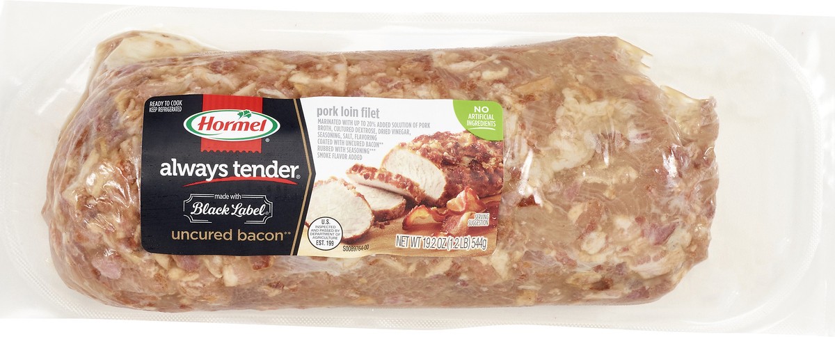 slide 2 of 10, Hormel Always Tender Uncured Bacon Pork Loin Filet 19.2 oz, 19.2 oz