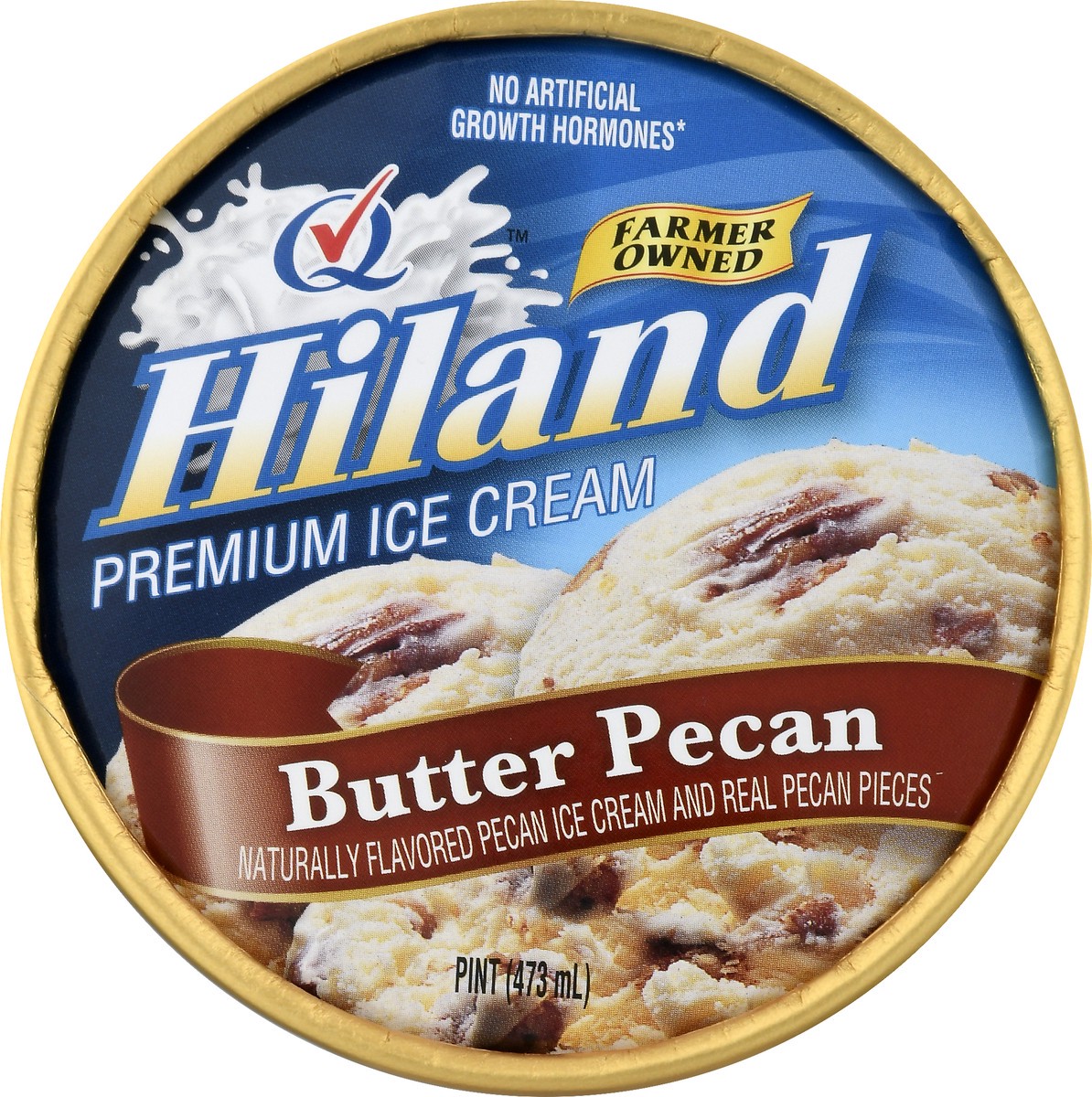 slide 2 of 13, Hiland Dairy Premium Butter Pecan Ice Cream 1 pt, 1 pint