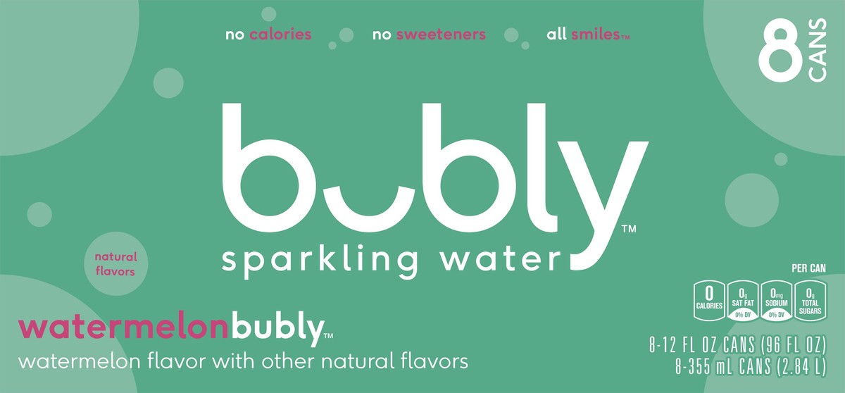 slide 1 of 1, bubly Flavored Water - 8 ct, 8 ct