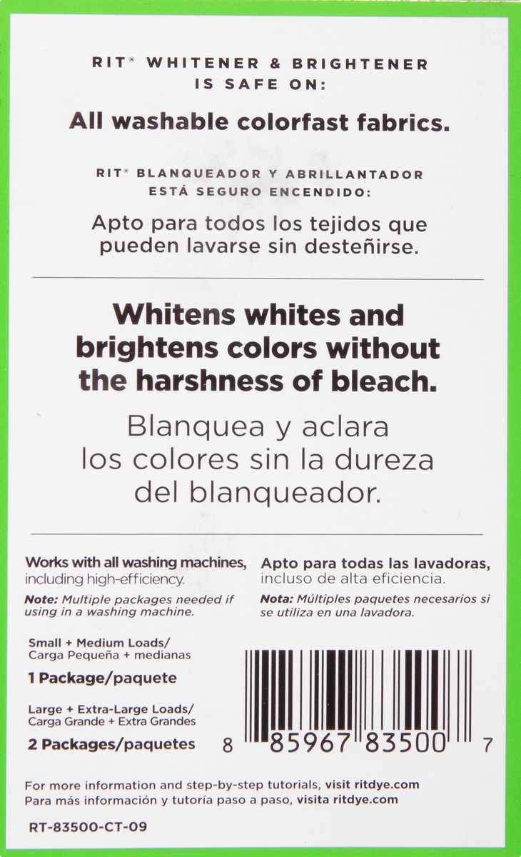 slide 2 of 9, Rit Dye Powder Fabric Whitener No 50 - 1.125OZ, 1.13 oz