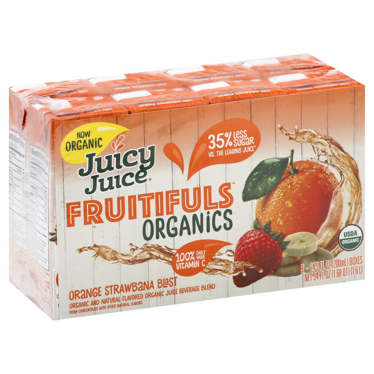 slide 2 of 13, Juicy Juice Organics Orange Strawbana Blast Juice 8 ea, 8 ct; 6.75 fl oz