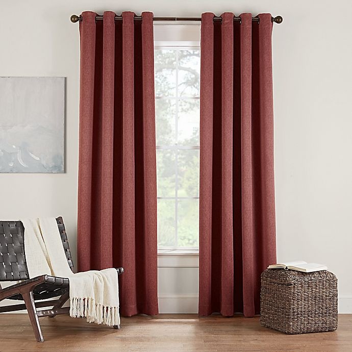 slide 1 of 3, Eclipse Twilight Luna Grommet Room Darkening Window Curtain Panel - Cinnamon, 54 in