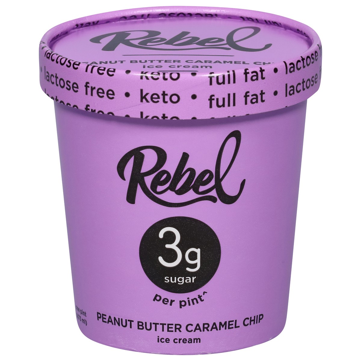 slide 1 of 9, Rebel Peanut Butter Caramel Chip Ice Cream 1 pt, 1 pint