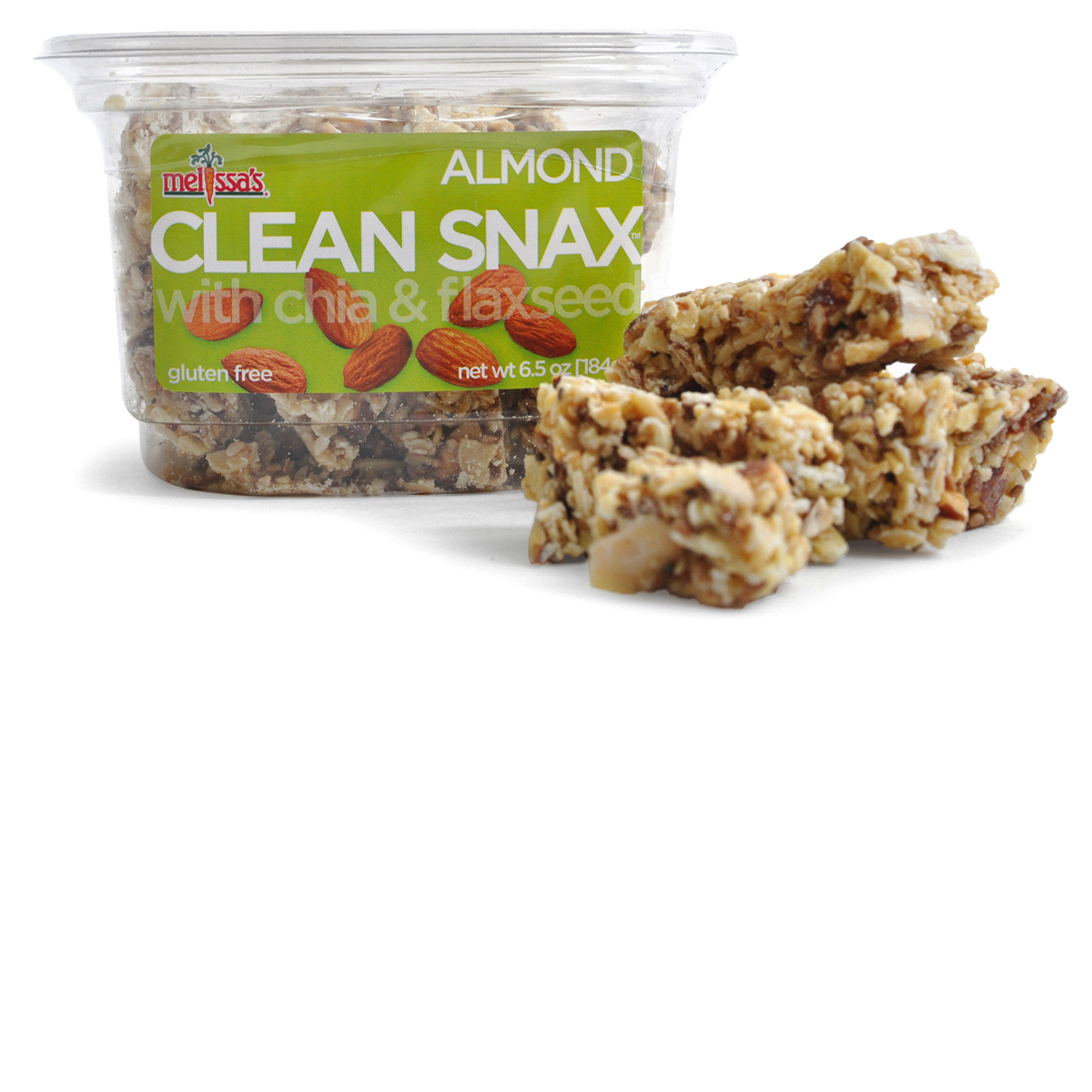 slide 1 of 1, Melissa's Almond Clean Snax with Chia & Flaxseeds, 6.5 oz