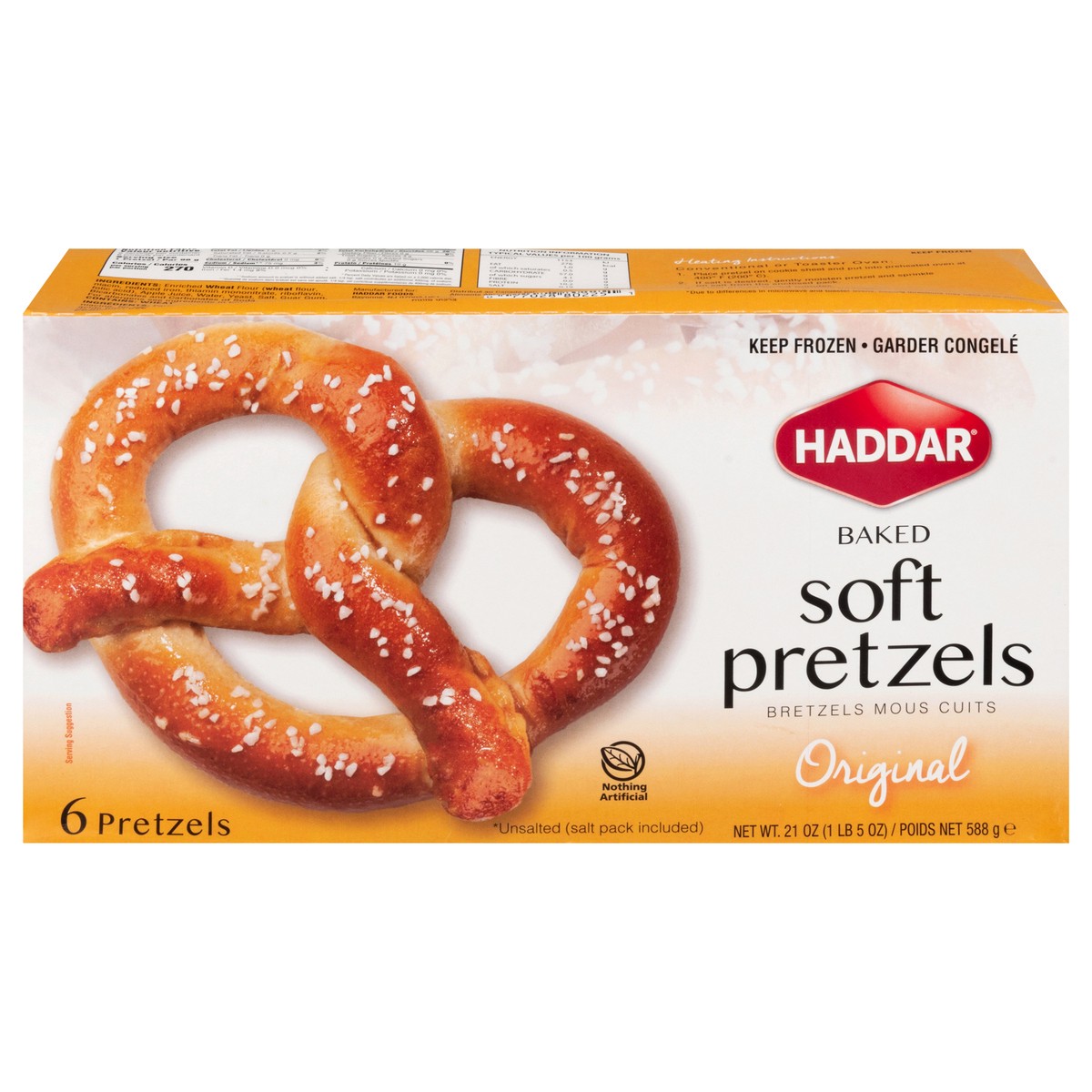 slide 1 of 14, Haddar Baked Soft Original Pretzels 6 ea, 6 ct