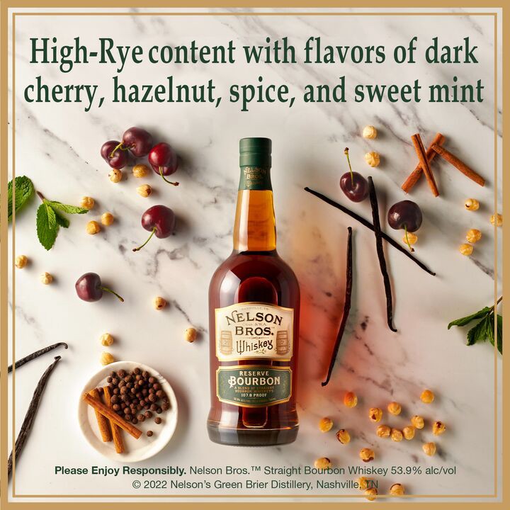slide 5 of 5, Nelson Brothers Reserve Bourbon Whiskey, 750ml Bottle, 107.8 Proof, 25.36 fl oz