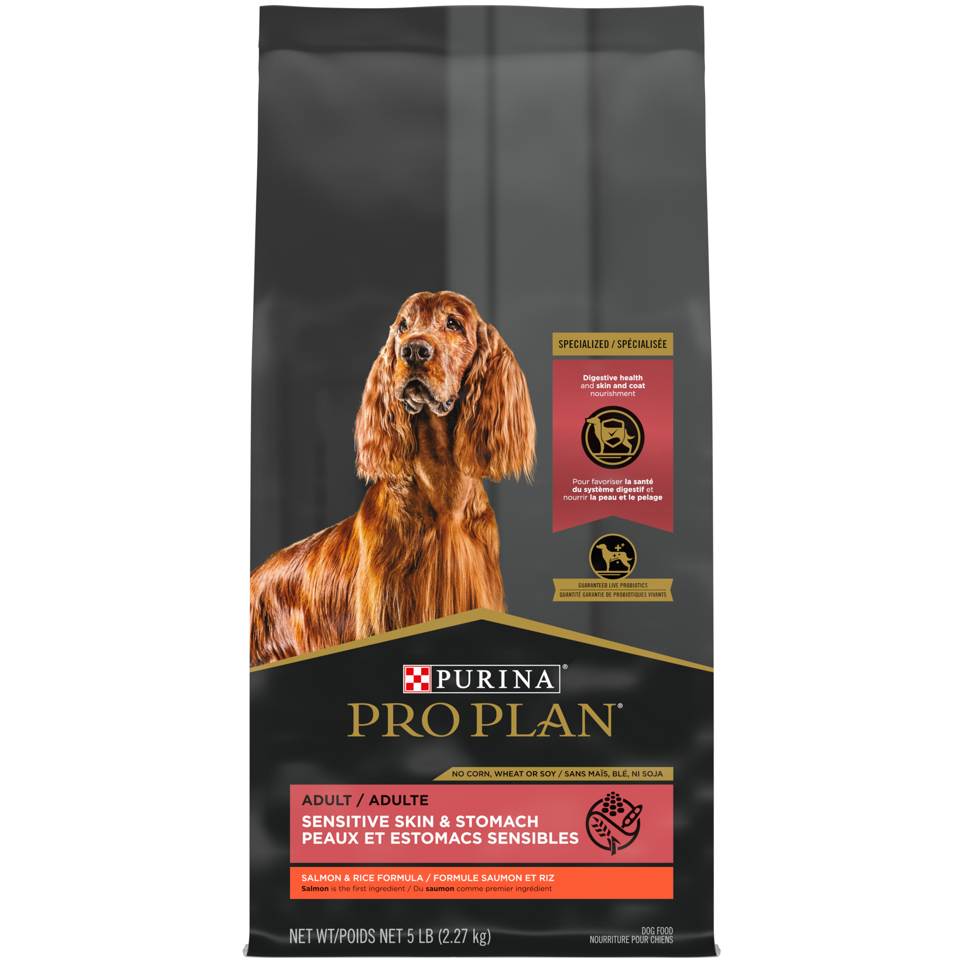 slide 1 of 2, Pro Plan Purina Pro Plan Sensitive Skin and Stomach Dog Food With Probiotics for Dogs, Salmon & Rice Formula, 5 lb