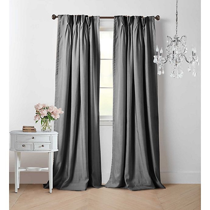 slide 1 of 2, Wamsutta Vintage Manteux Pinch Pleat Window Curtain Panel - Charcoal, 108 in