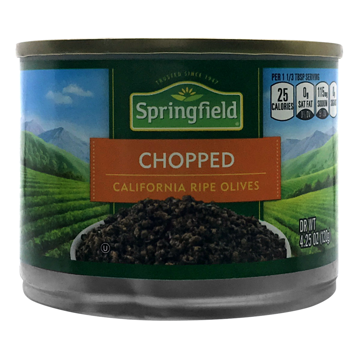 slide 1 of 1, Springfield Chopped Olives, 4.25 oz