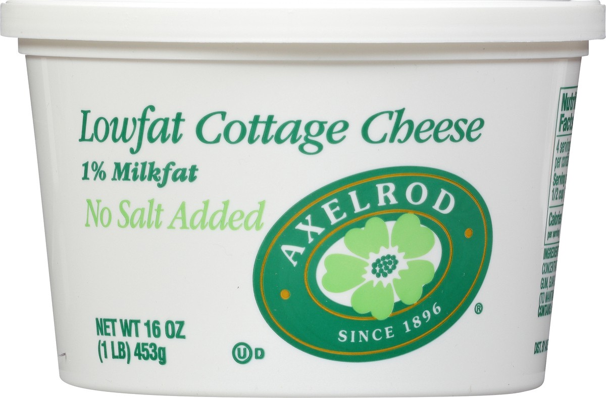 slide 8 of 8, Axelrod Low Fat No Salt Cottage Cheese, 16 oz, 16 oz