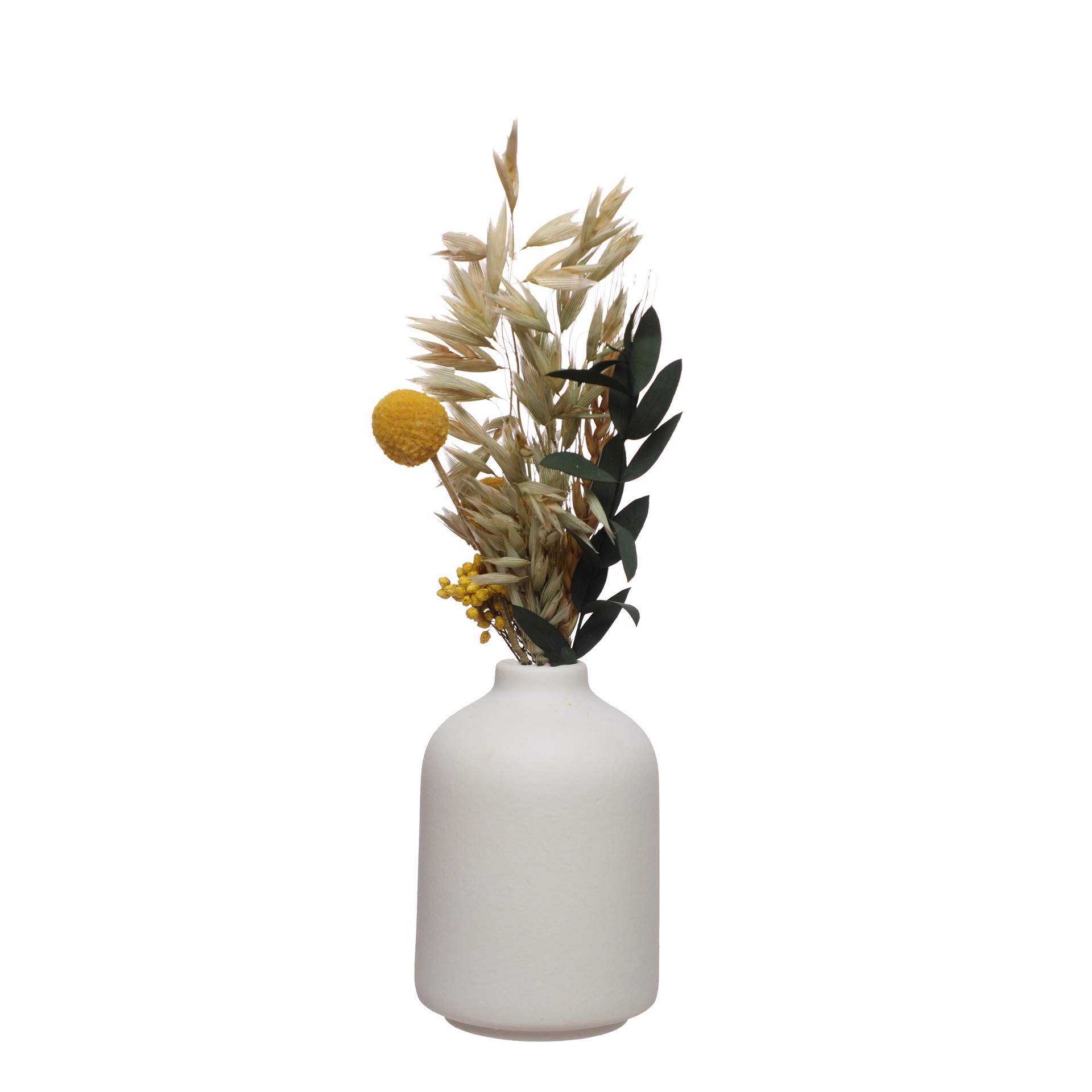 slide 3 of 3, 9.5" Yellow Dried Floral Arrangement In White Container By Ashland, 9.5 in