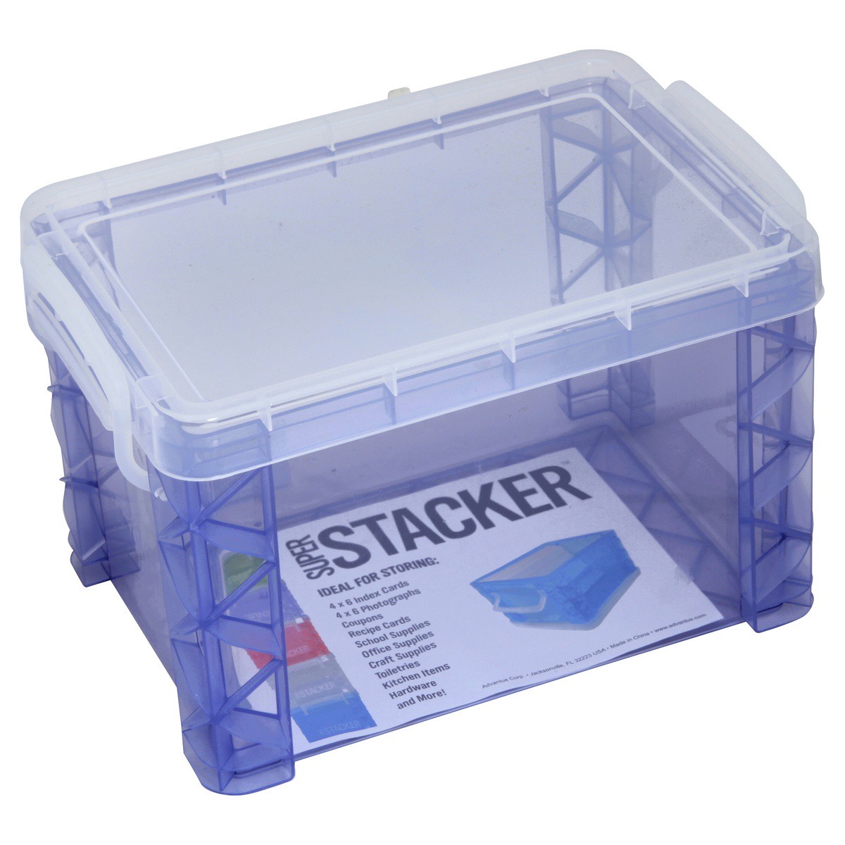 slide 1 of 4, Advantus Super Stacker Pixie Box Storage Case 61614 - 4 x 6 Inch - Green, 4 in x 6 in