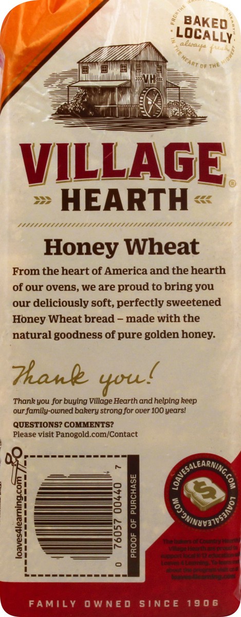 slide 4 of 9, Village Hearth Honey Wheat Bread 20 oz, 20 oz