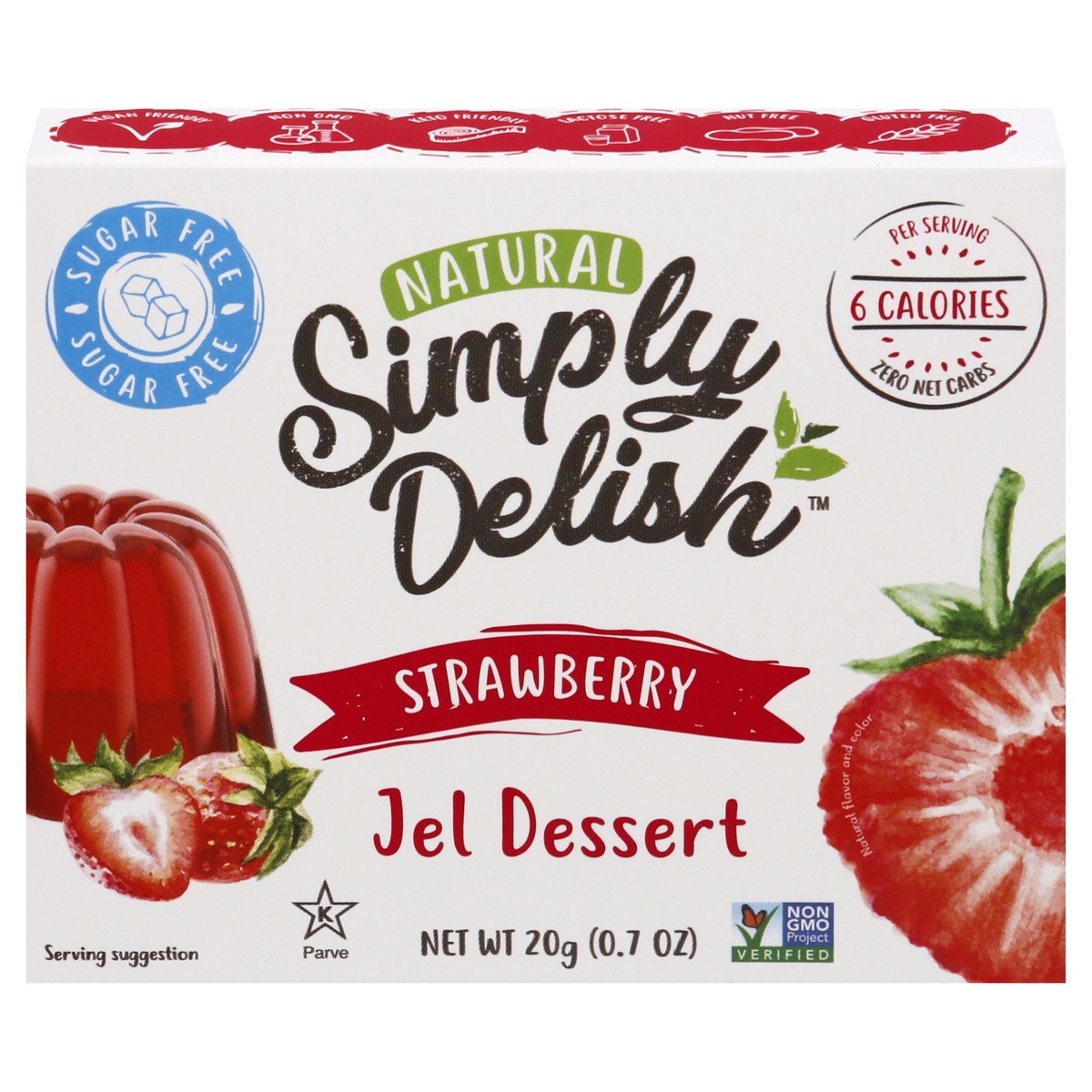 slide 1 of 1, Simply Delish Strawberry Jel Dessert 20 g, 1.6 oz