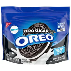 OREO Zero Sugar Chocolate Sandwich Cookies, 10 Snack Packs (2 Cookies Per Pack)