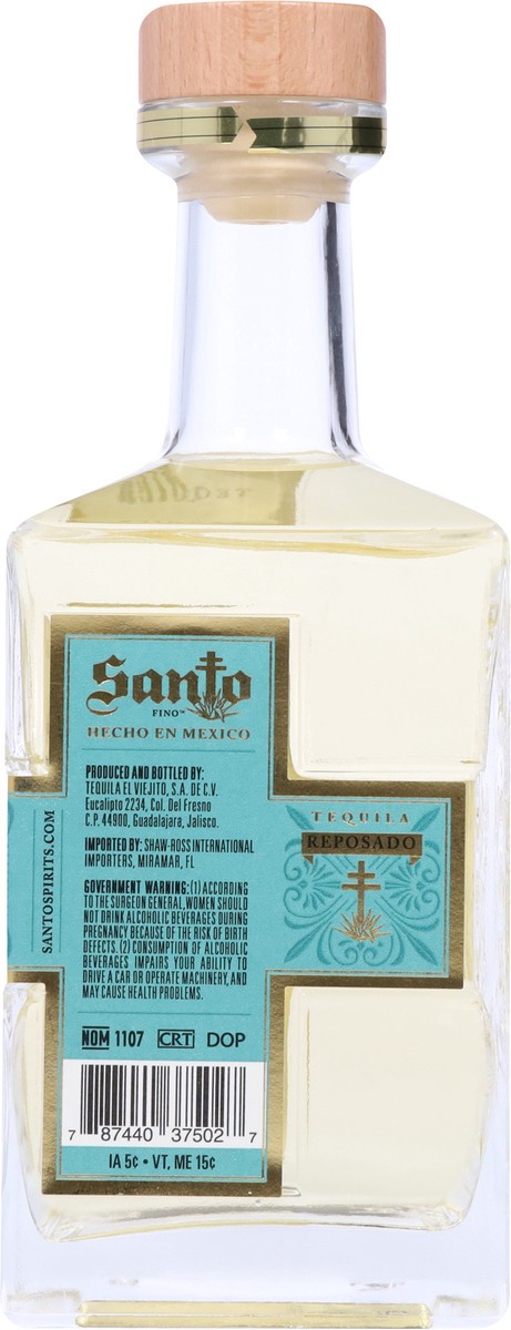 slide 5 of 9, Santo Fino 100% Agave Azul Reposado Tequila 750 ml, 750 ml