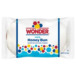 Wonder Iced Honey Bun, Individually Wrapped Pastry Snack, 4 oz