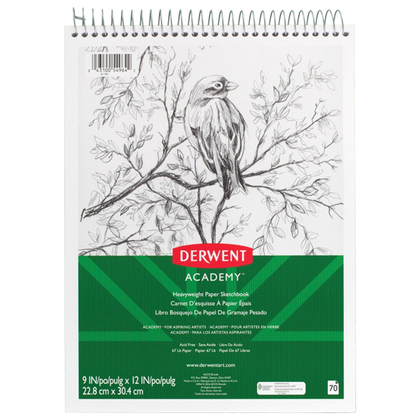 slide 1 of 1, Derwent Academy Heavyweight Paper Sketchbook, Topbound, 9 in x 12 in