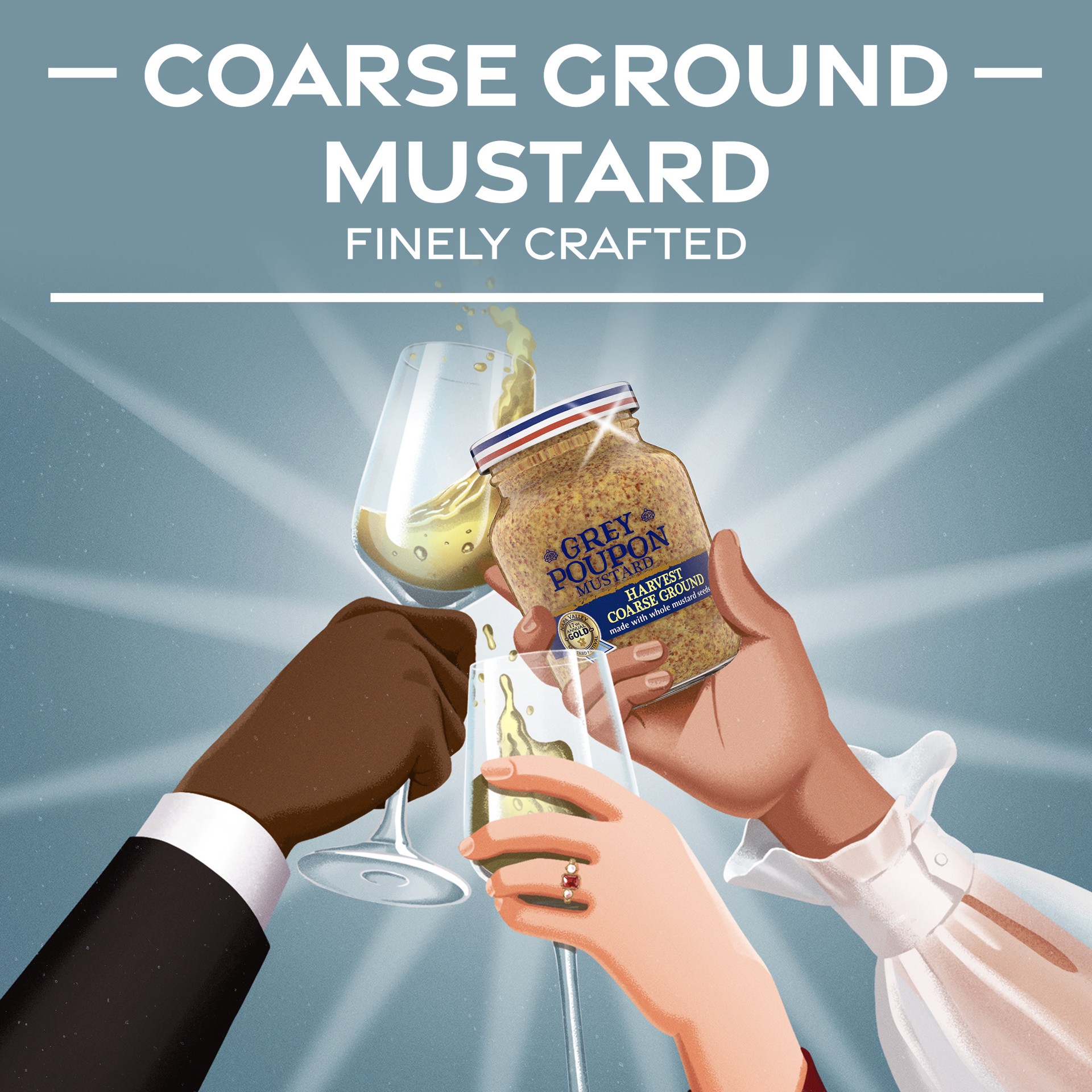 slide 4 of 5, Grey Poupon Harvest Coarse Ground Dijon Mustard, 8 oz. Jar, 8 oz