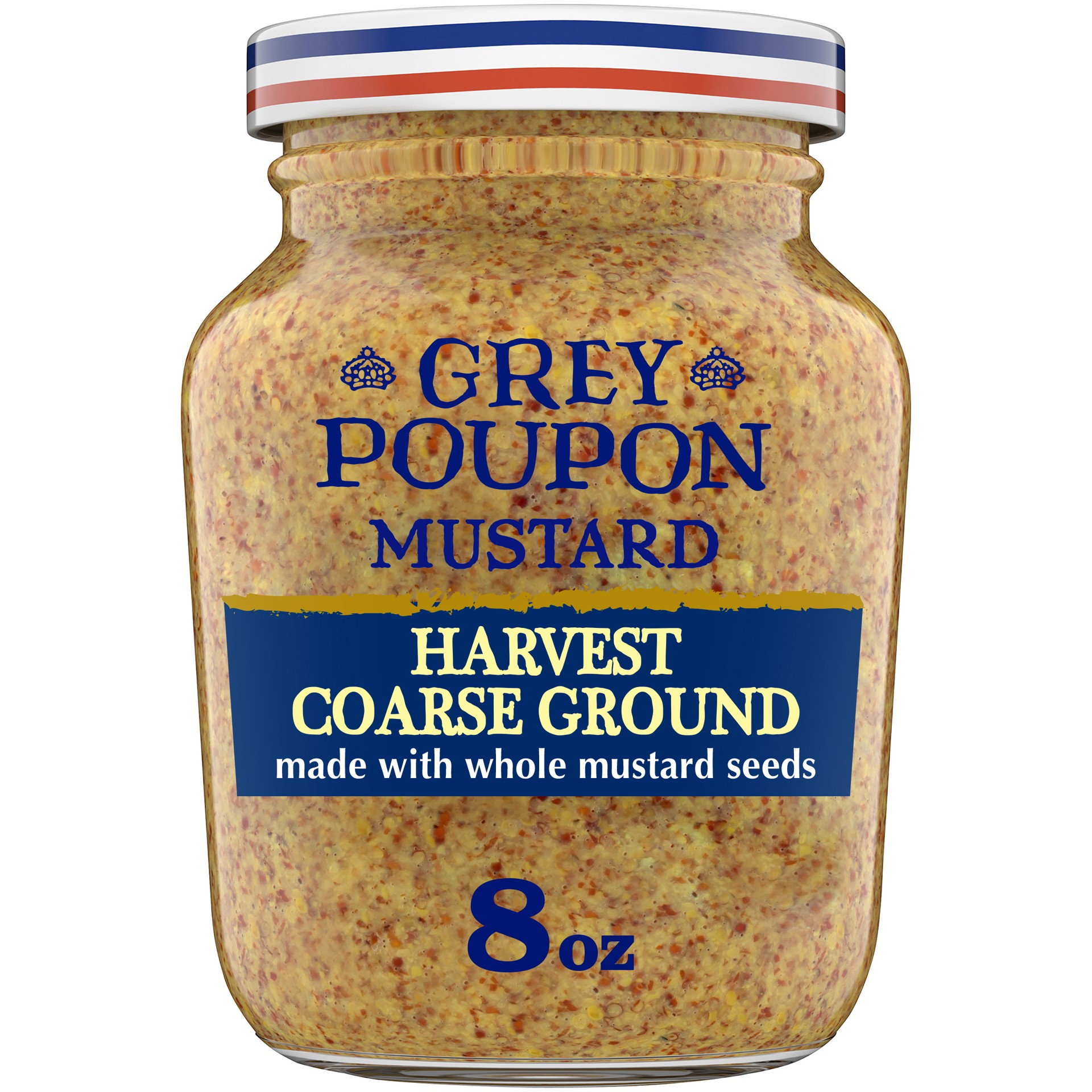 slide 1 of 5, Grey Poupon Harvest Coarse Ground Dijon Mustard, 8 oz. Jar, 8 oz