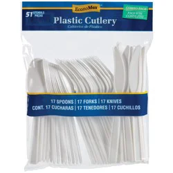 EconoMax Lightweight White Knives, Forks and Spoons Combo Pack