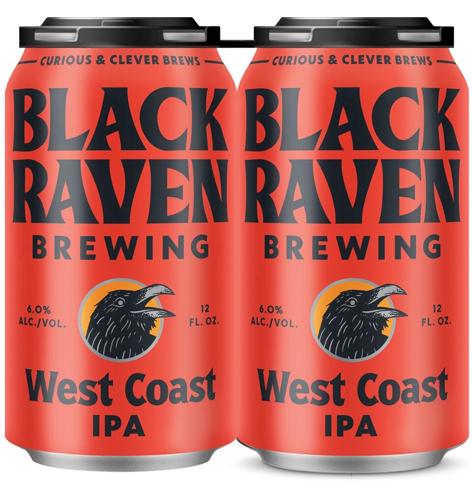 slide 3 of 3, Black Raven Brewing West Coast Ipa Craft Beer, 6 ct; 12 fl oz