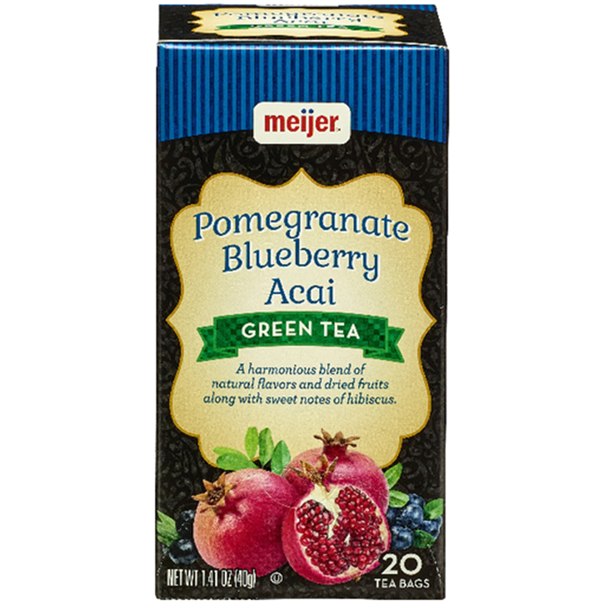 slide 1 of 29, Meijer Pomegranate Blueberry Acai Tea, 20 ct