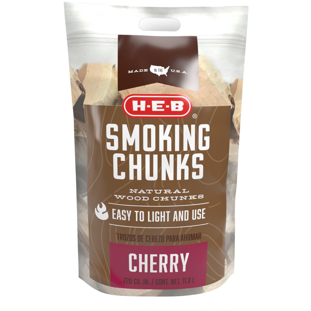 slide 1 of 1, H-E-B Cherry Smoking Wood Chunks, 720 cin