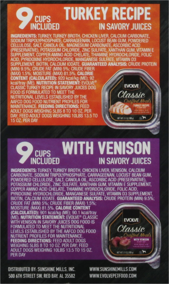 slide 7 of 10, Evolve Crafted Meals Classic Wet Food for Dogs Variety Pack 18 - 3.5 oz Cups, 18 ct