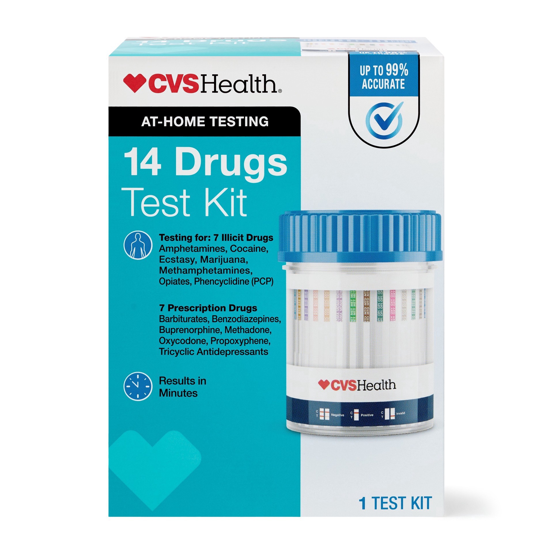 slide 1 of 1, CVS Health Home Drug Test Kit, 14 Drugs, 1 ct