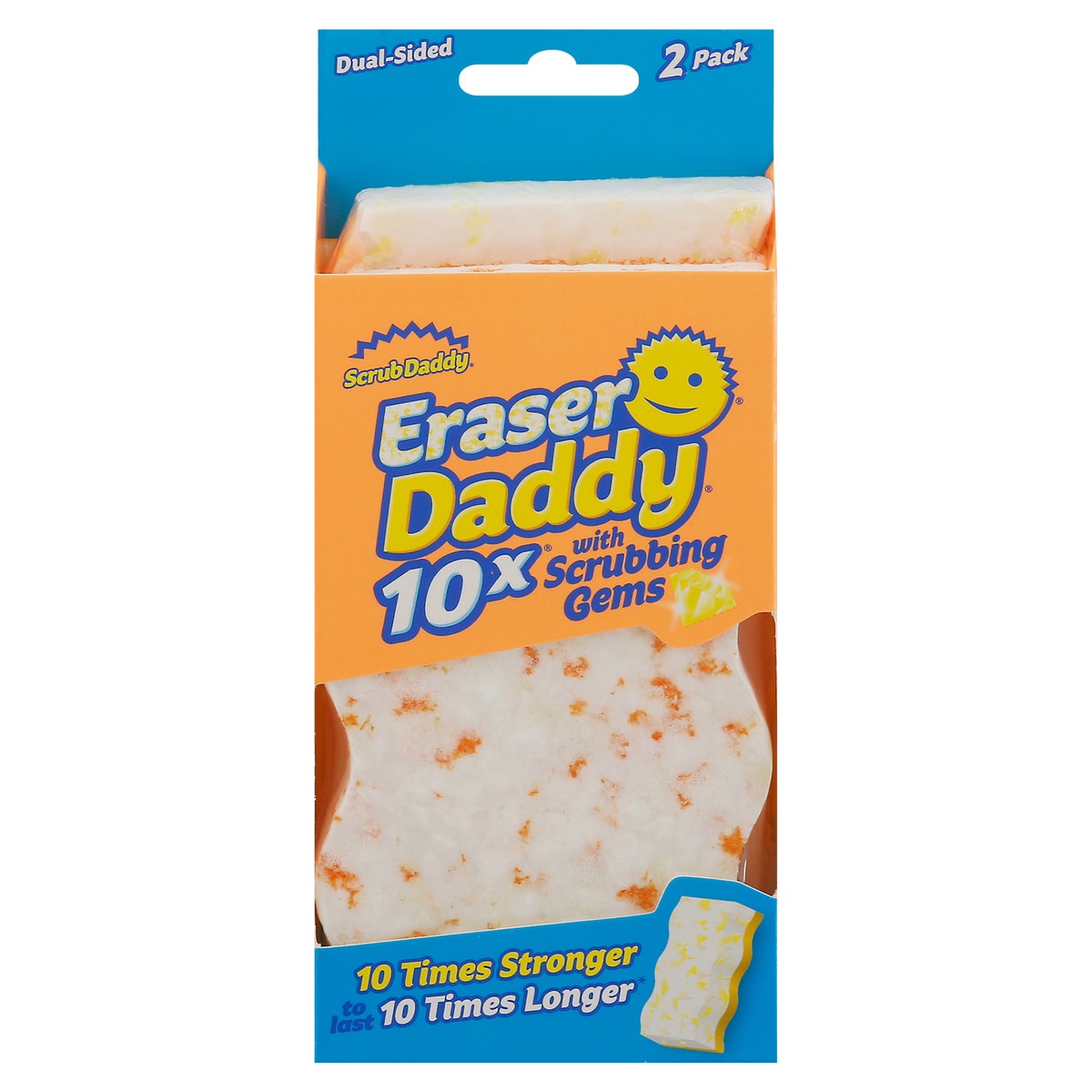slide 1 of 9, Scrub Daddy 10X with Scrubbing Gems Eraser Daddy 2 ea, 2 ct