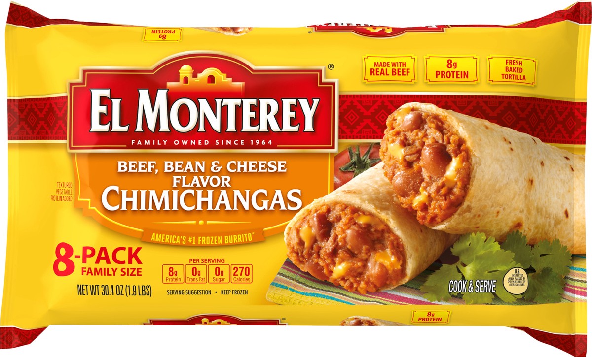 slide 4 of 7, El Monterey Chimichangas, 8 ct