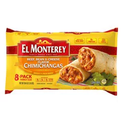 El Monterey Chimichangas, Beef, Bean & Cheese Flavor, 8-Pack, Family Size