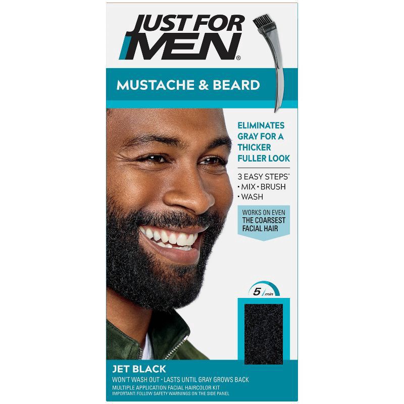 slide 1 of 114, Just for Men Jet Black Mustache/Beard Color, 1 ct