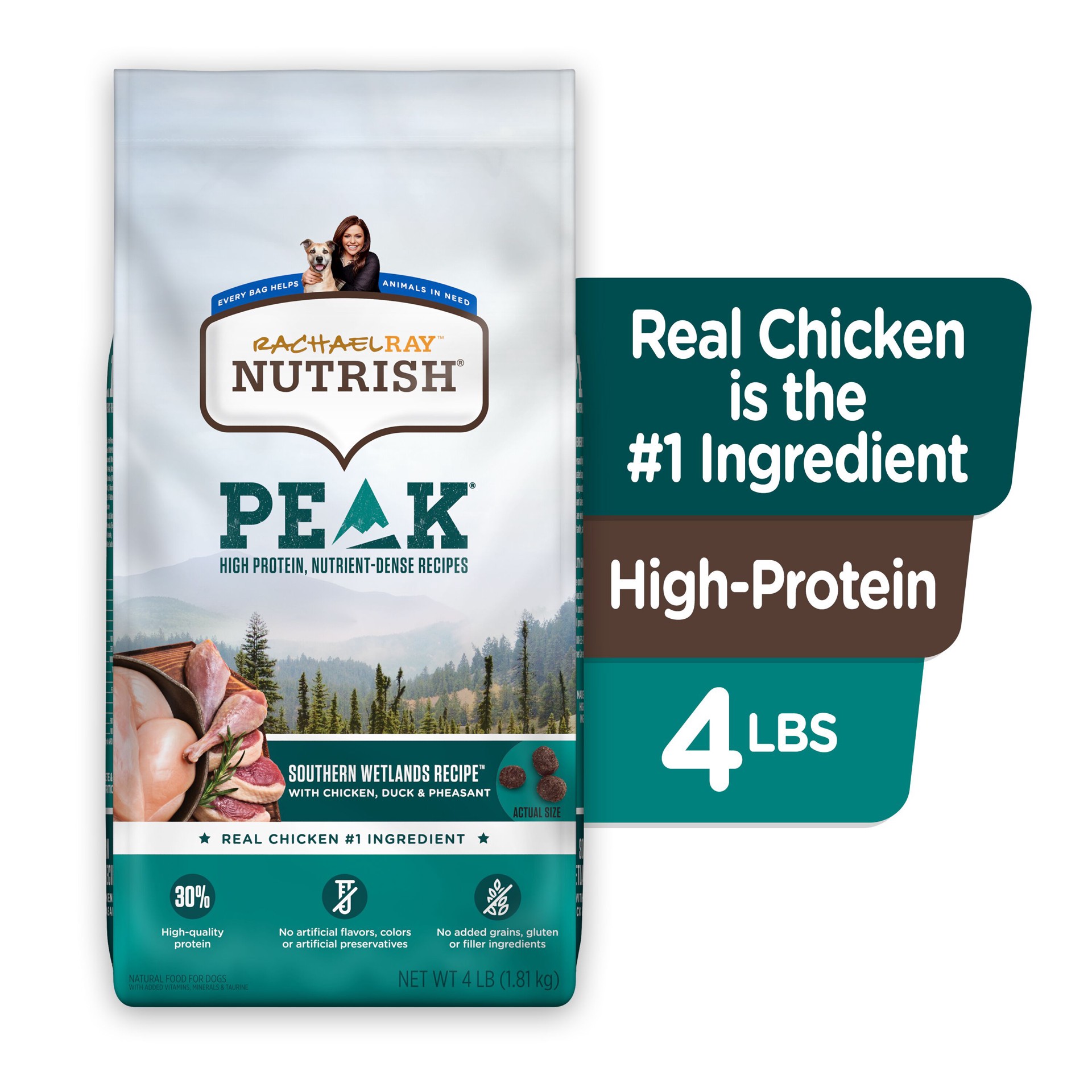 slide 6 of 8, Rachael Ray Nutrish Rachael Ray Peak Dog Food Chk/Duk, 4 lb