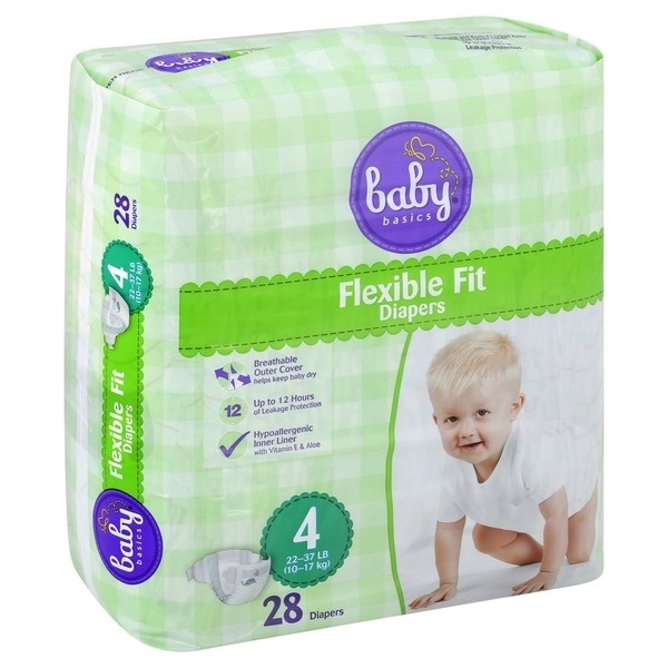 slide 1 of 1, Baby Basics Diapers 28 ea, 28 ct