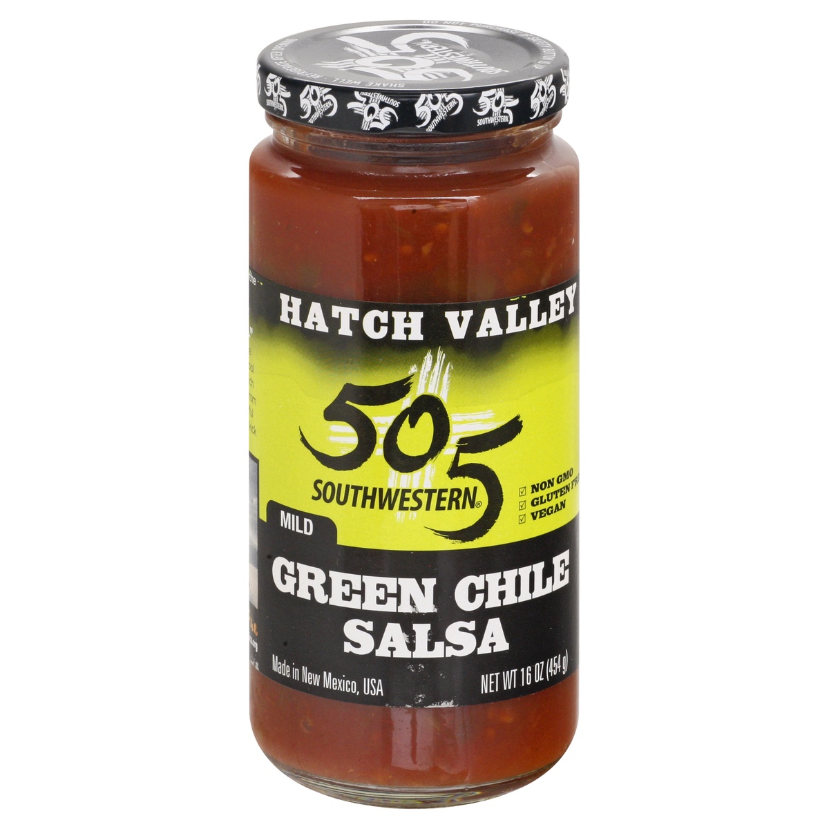 slide 1 of 1, 505 Southwestern Mild Hatch Valley Green Chilie Salsa, 16 oz