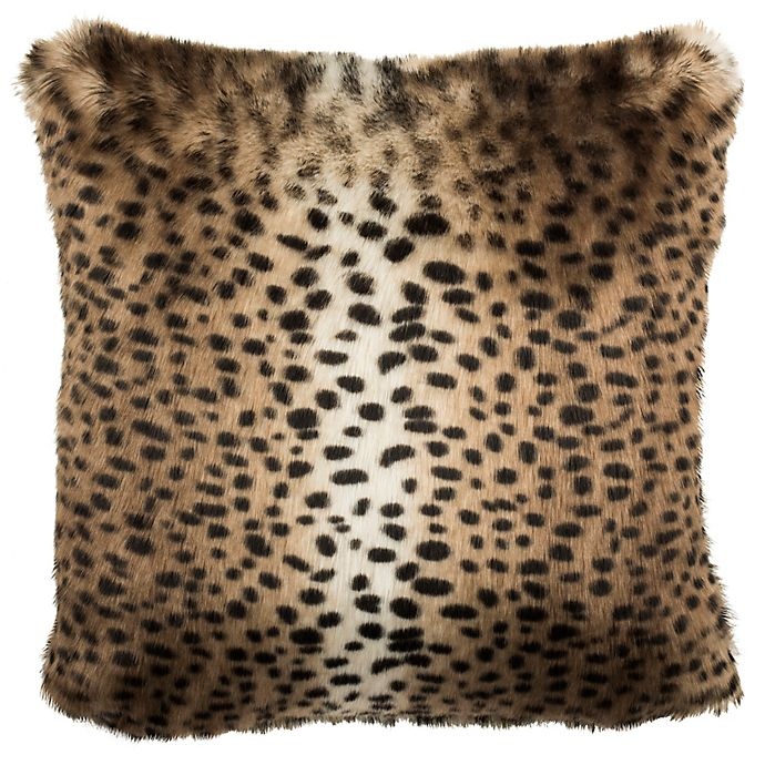 slide 1 of 1, Safavieh Leopard Print Square Throw Pillow - Black/Brown, 1 ct