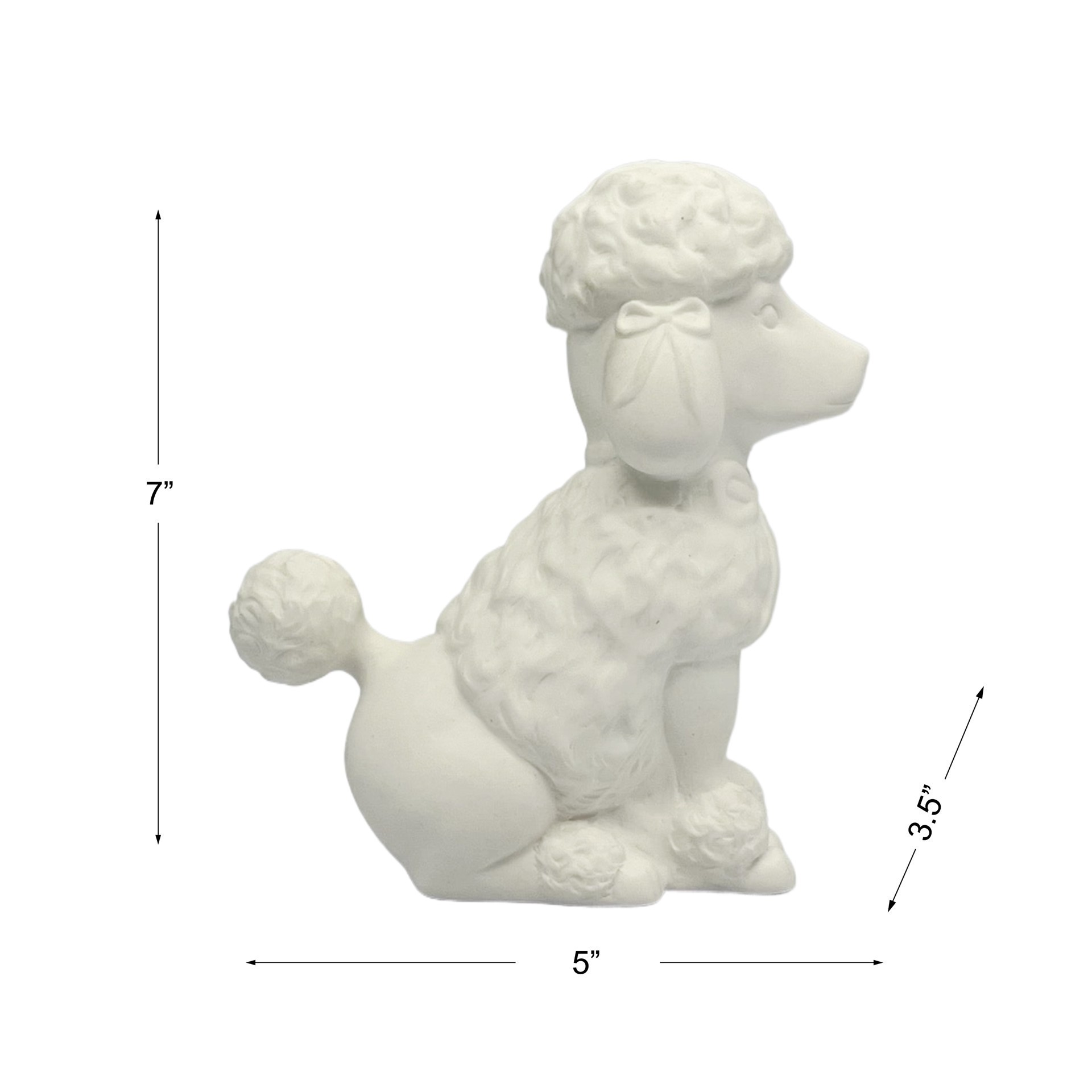 slide 3 of 7, 7" Led Diy Ceramic Poodle Decor By Make Market, 5 in x 3.5 in x 7 in