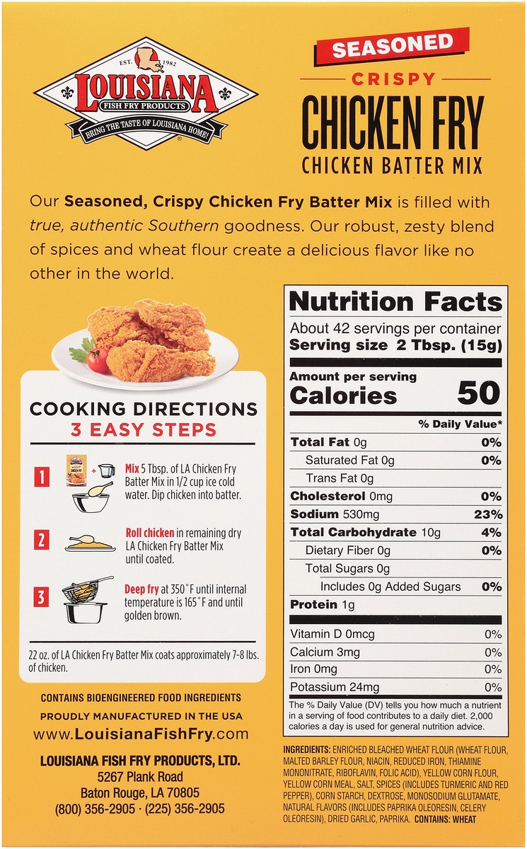 slide 9 of 9, Louisiana Fish Fry Products Original Recipe Seasoned Chicken Fry Chicken Batter Mix 22 oz, 22 oz