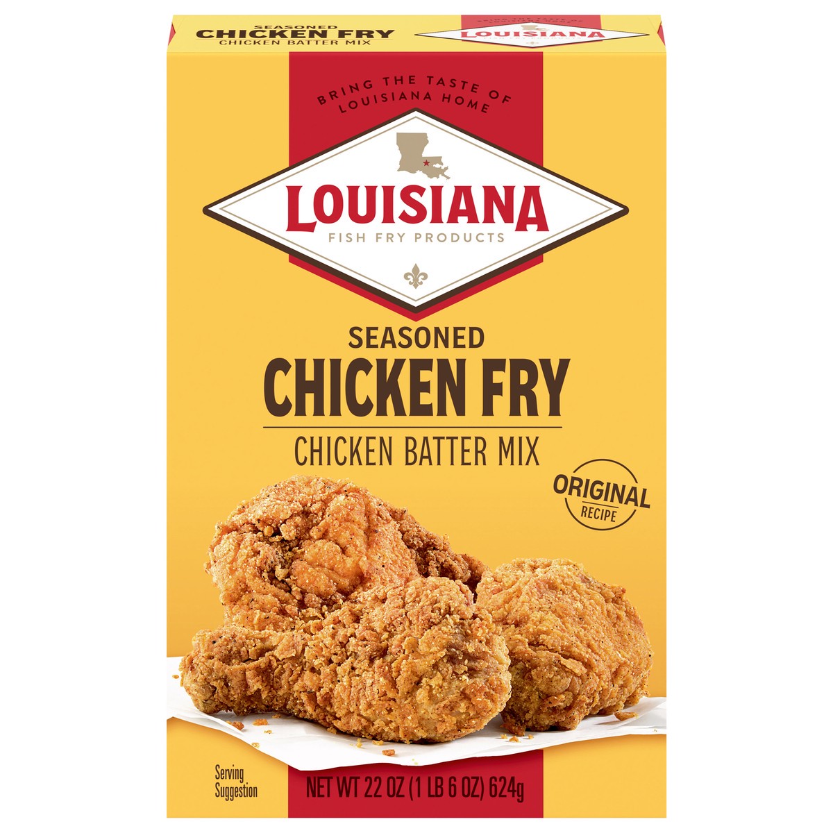 slide 1 of 9, Louisiana Fish Fry Products Original Recipe Seasoned Chicken Fry Chicken Batter Mix 22 oz, 22 oz