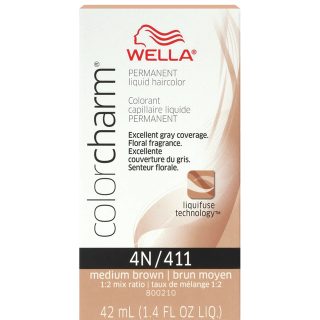 slide 1 of 1, Wella Color Charm Liquid 4N/411 Medium Brown, 1 ct