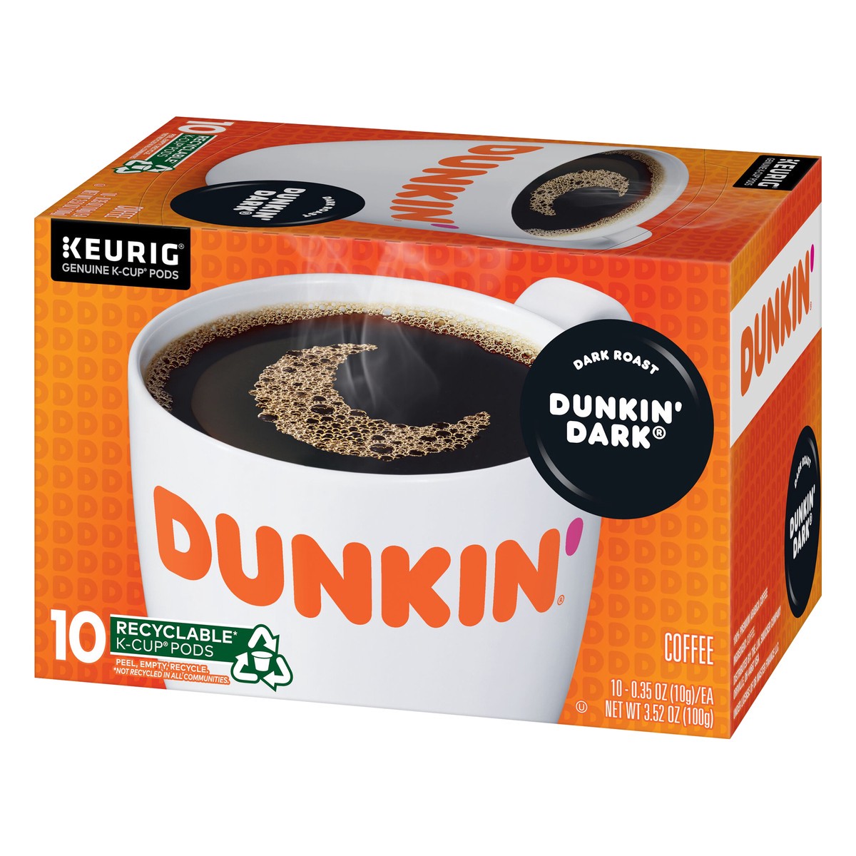 slide 5 of 9, Dunkin'' Midnight Coffee, Dark Roast, Keurig K-Cup Pods- 3.52 oz, 10 ct; 3.52 oz