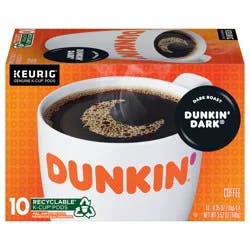 Dunkin'' Dunkin'’ Midnight Dark Roast Coffee, Keurig K-Cup Pods, 10 Count Box