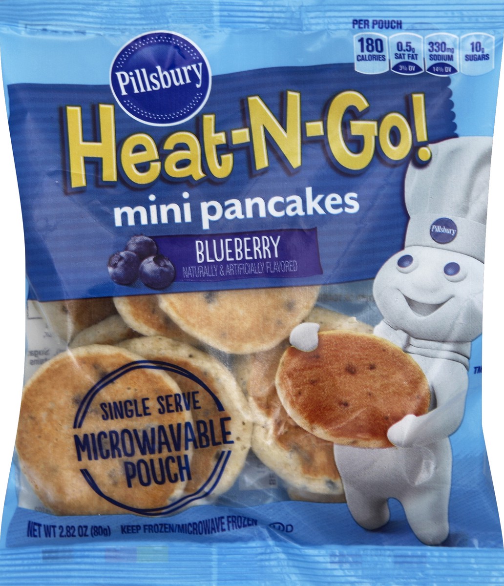 slide 3 of 6, Pillsbury Pancakes Heat-N-Go! Mini Pancakes Blueberry, 2.82 oz