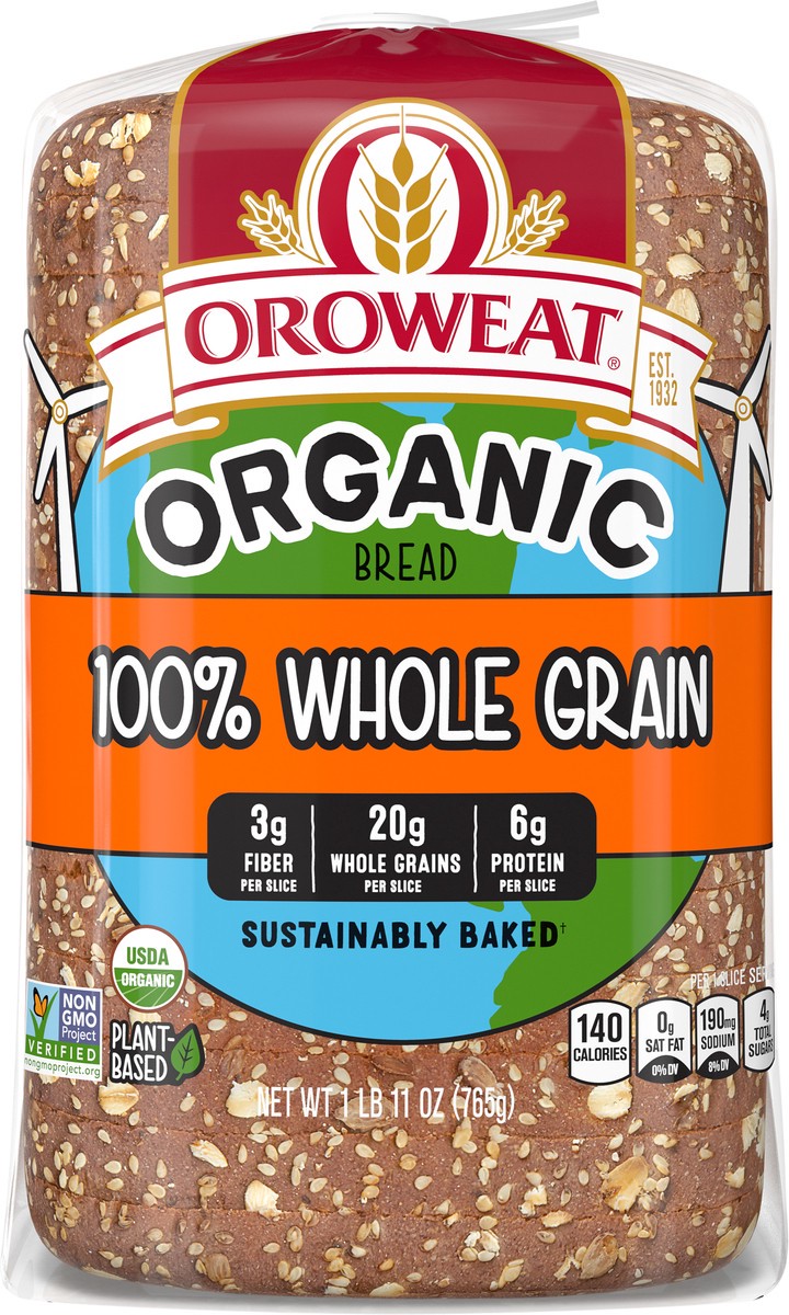 slide 7 of 7, Oroweat Organic 100% Whole Wheat Bread - 27oz, 27 oz