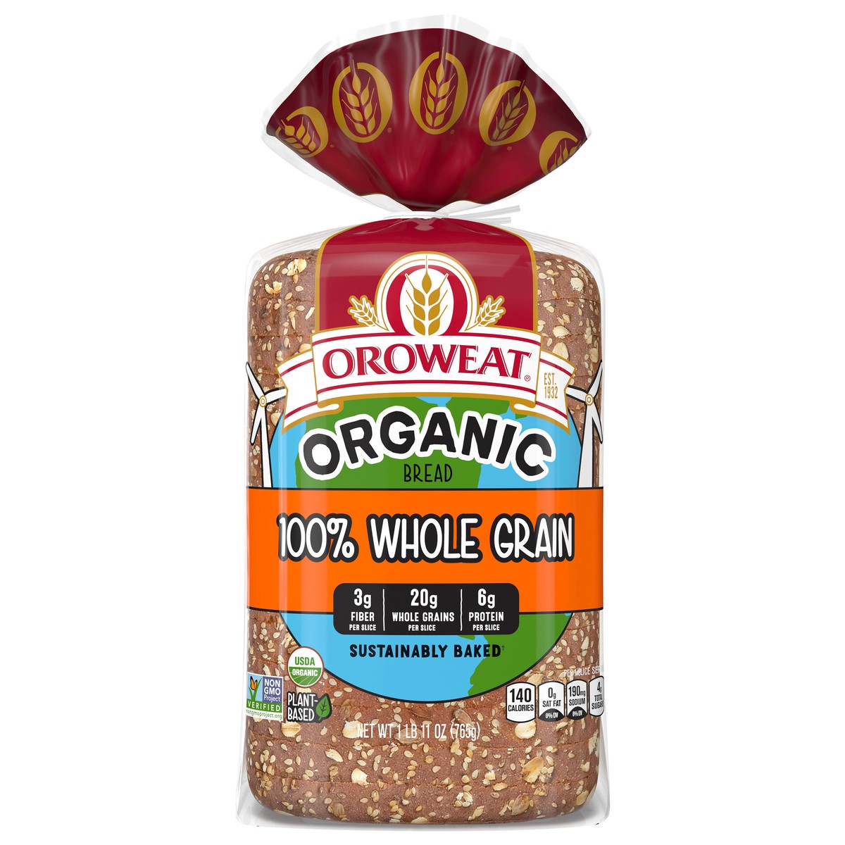 slide 1 of 7, Oroweat Organic 100% Whole Grain Bread, 27 oz, 27 oz